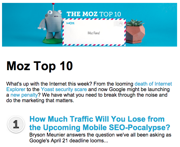 moz newsletter